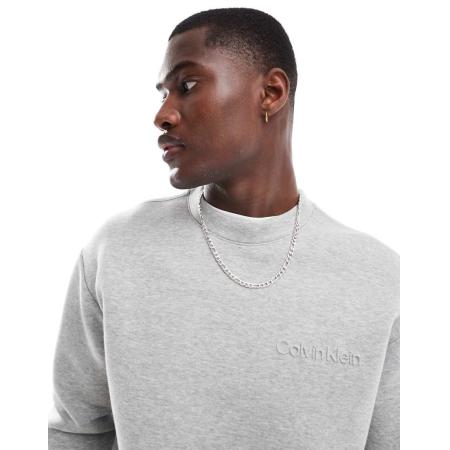 Calvin Klein - Sweatshirt met logo in reliëf in grijs