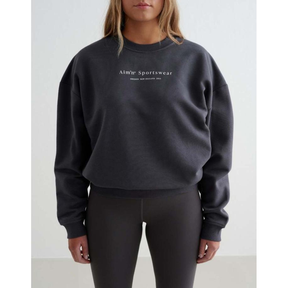 Aim'n Grey Serif Sweatshirt in schaduwgrijs Grijs