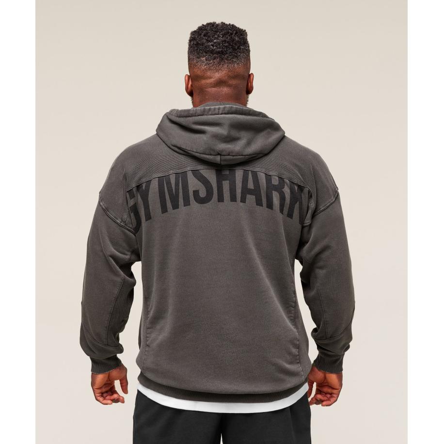 Gymshark Power Washed Hoodie Onyx Grey Grijs