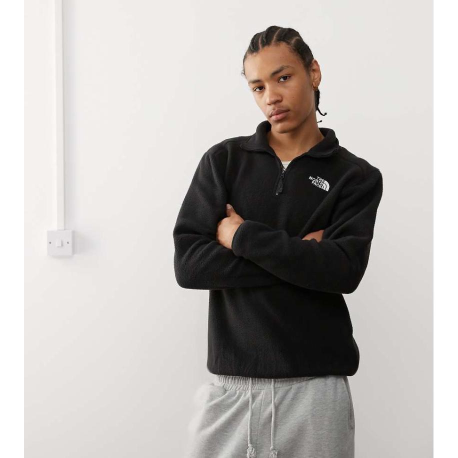 The North Face - Shispare - Fleecejack met 1/4 rits en logo in zwart, exclusief bij ASOS Zwart