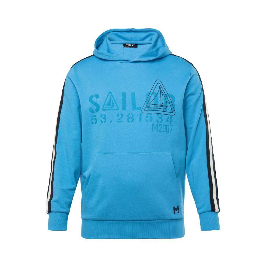 men plus Men Plus Sweatshirt azuur / zwart / wit -