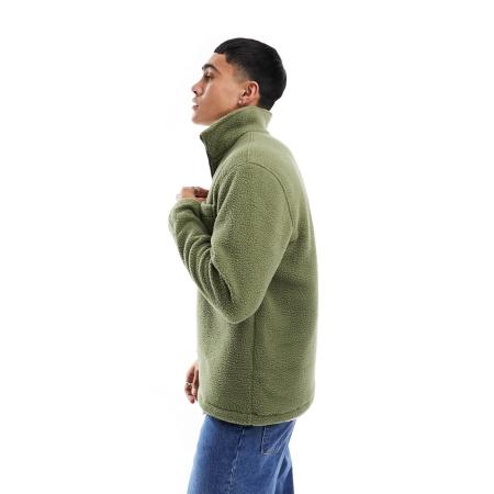 Jack & Jones - Fleece met 1/4 rits in kaki-Groen