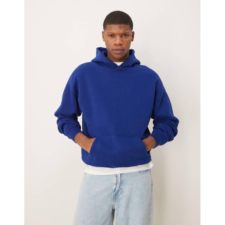 Abercrombie & Fitch - Essentials - Hoodie in blauw met wassing Blauw