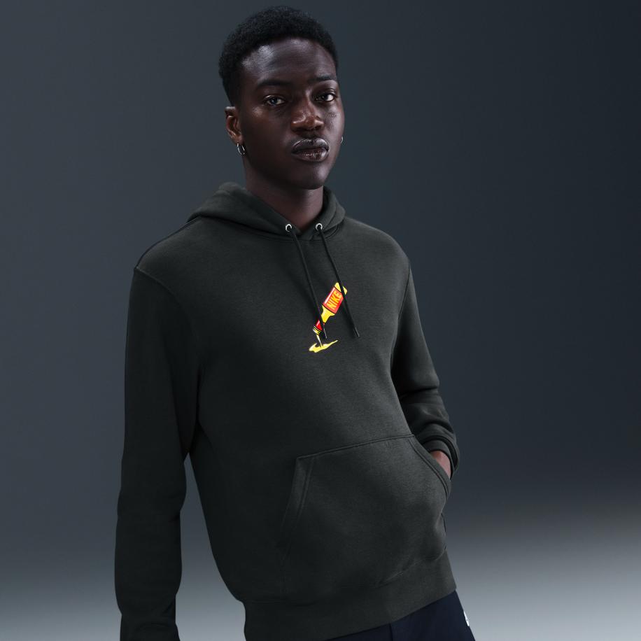 Nike Club Sole Food fleedehoodie - Zwart Zwart