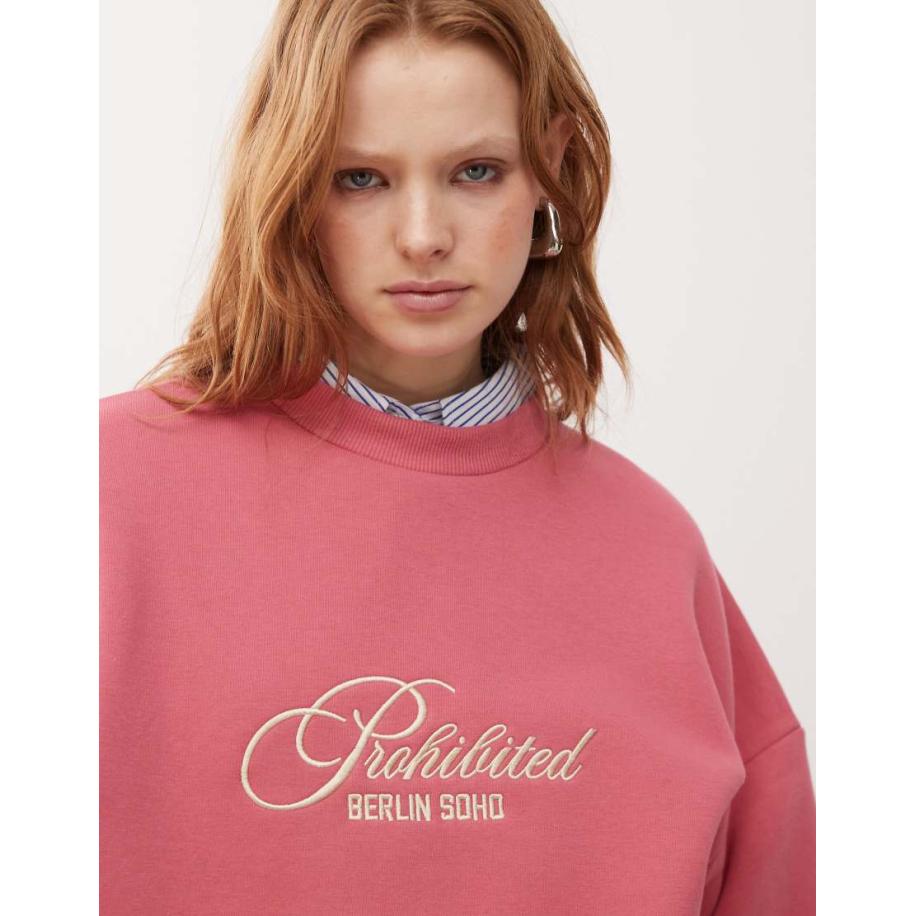 Prohibited Sweatshirt met print in rood Rood