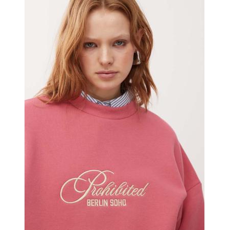 Prohibited Sweatshirt met print in rood