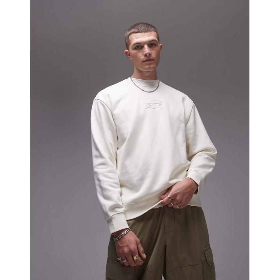 Levi's - Sweatshirt met vleermuislogo in crème-Neutraal Multicolor