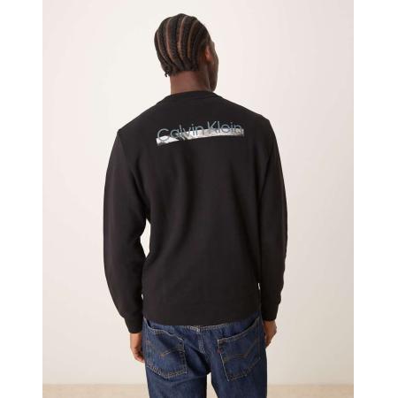 Calvin Klein - Sweatshirt met grafische print op de achterkant in zwart