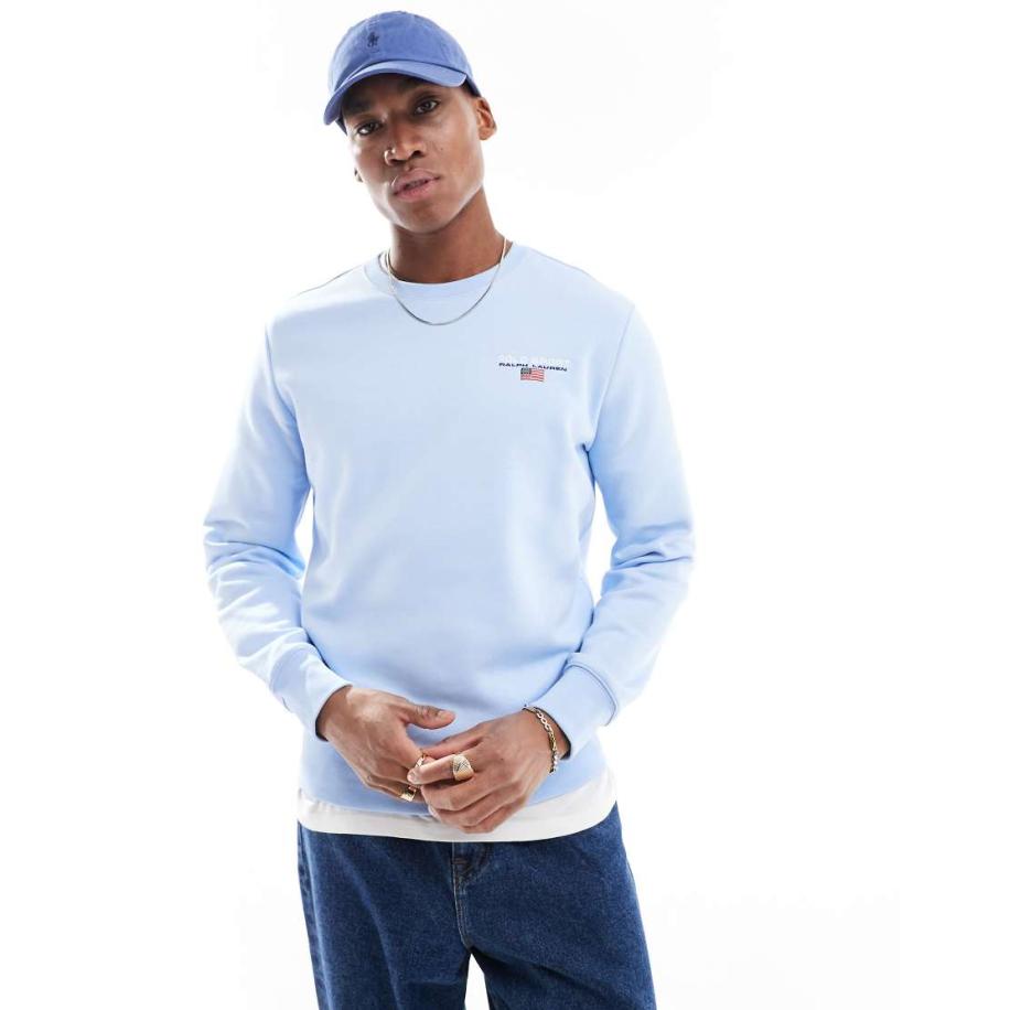 Polo Ralph Lauren - Sport Capsule - Sweatshirt met klein logo op de borst in lichtblauw Blauw
