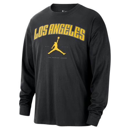 Los Angeles Lakers Essential Jordan NBA-herenshirt met lange mouwen - Zwart