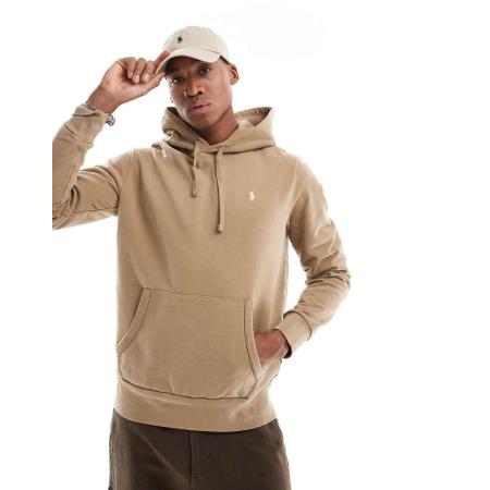 Polo Ralph Lauren - Hoodie van loopback badstof met icoonlogo in kakibruin