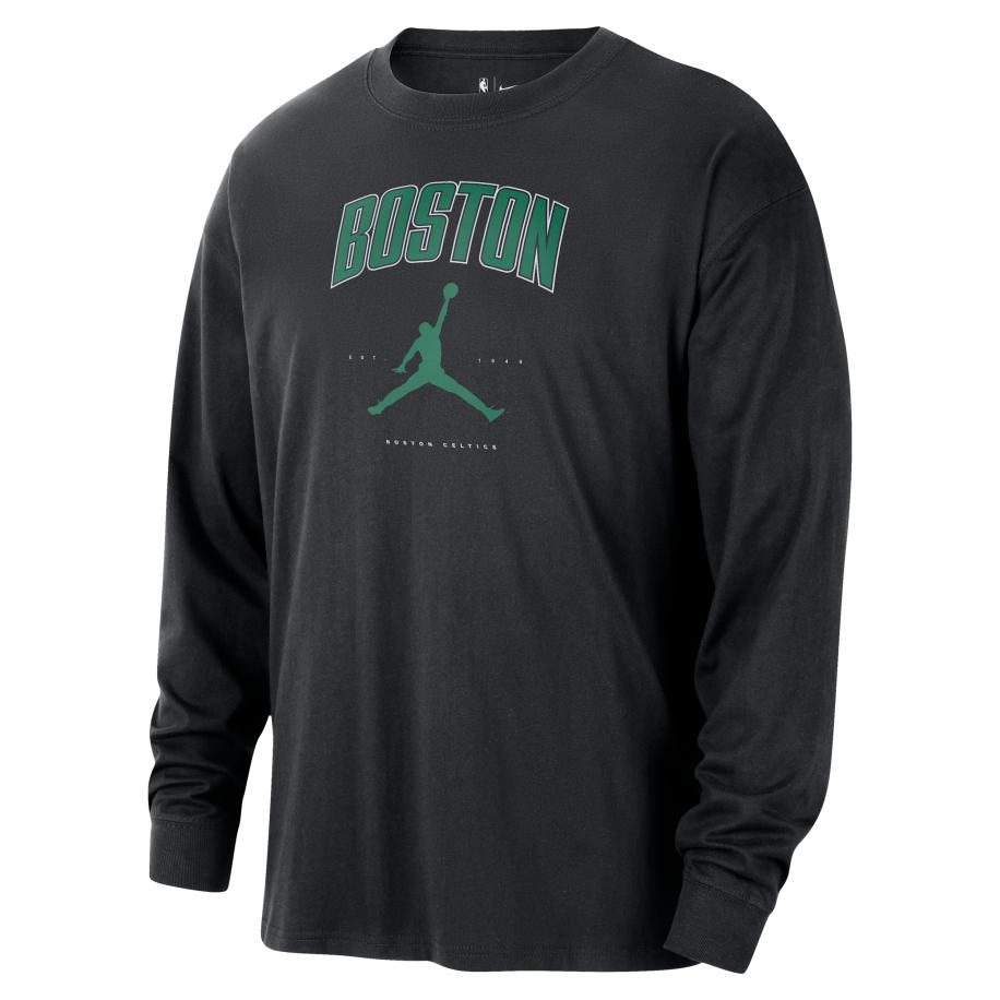 Boston Celtics Essential Jordan NBA-herenshirt met lange mouwen - Zwart Zwart