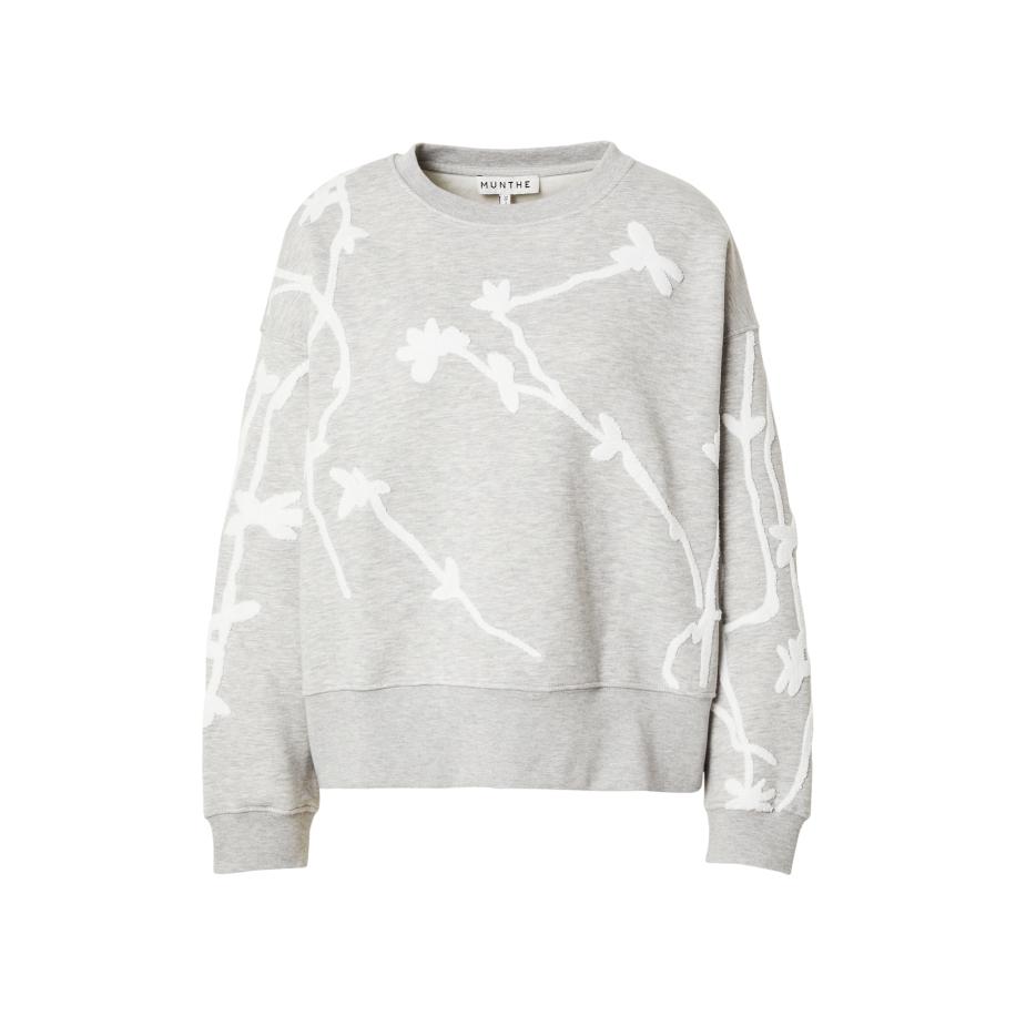 Munthe Munthe Sweatshirt PAWI lichtgrijs / wit -