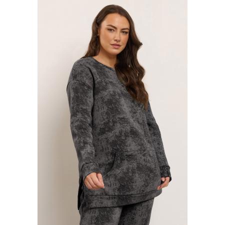 Yours Curve Zwart Abstract Zak Sweatshirt Size 50-52