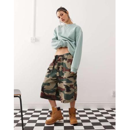 Dickies Sweatshirt met ton-sur-ton logo in blauw