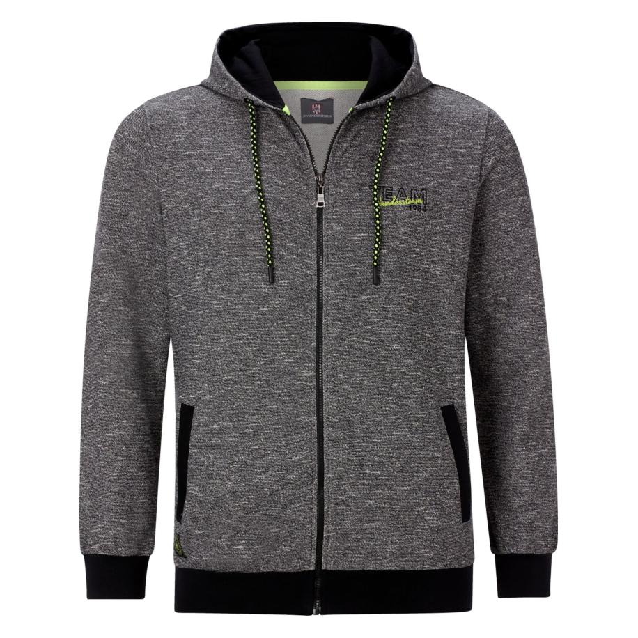 jan vanderstorm Jan Vanderstorm Sweatvest Rumolt zwart / zwart gemêleerd -