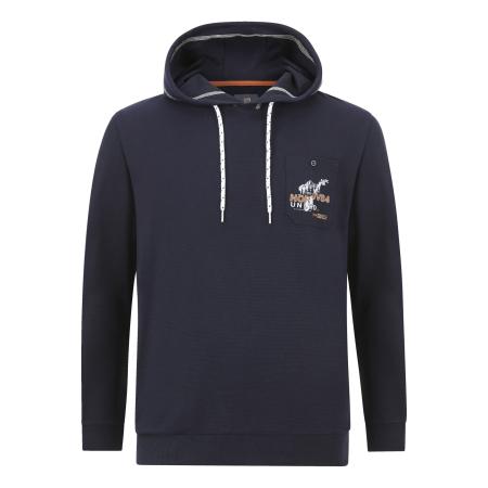 Jan Vanderstorm Hooded Sweatshirt donkerblauw, Effen