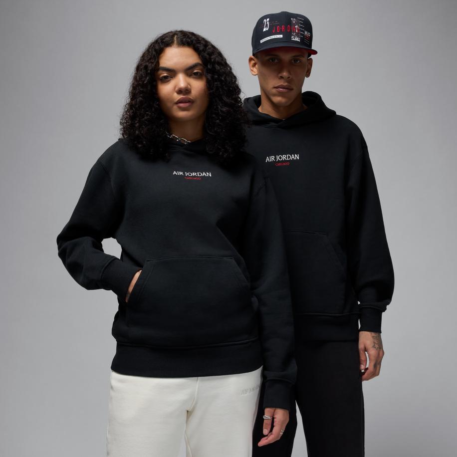 Air Jordan Wordmark Chicago fleecehoodie voor heren - Zwart Zwart