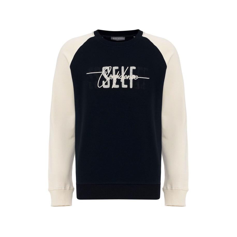 Jacey Quinn Sweatshirt donkerblauw / wit Blauw