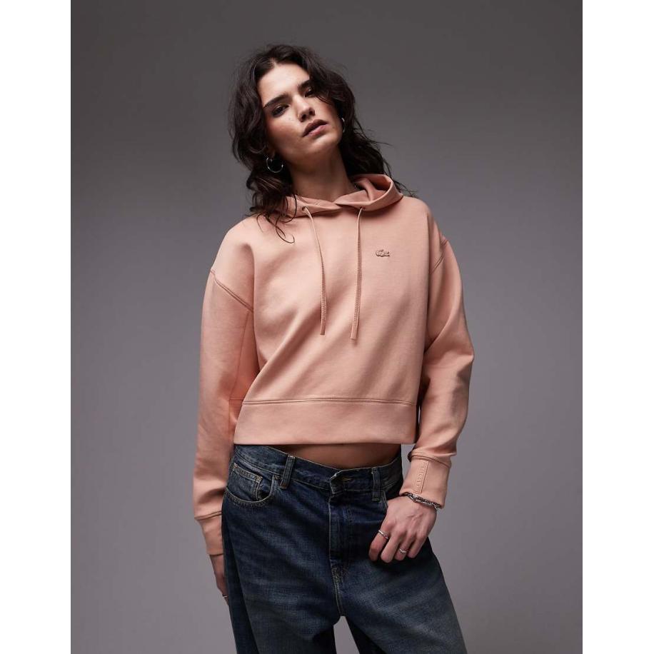 Lacoste Oversized hoodie in lichtroze Roze