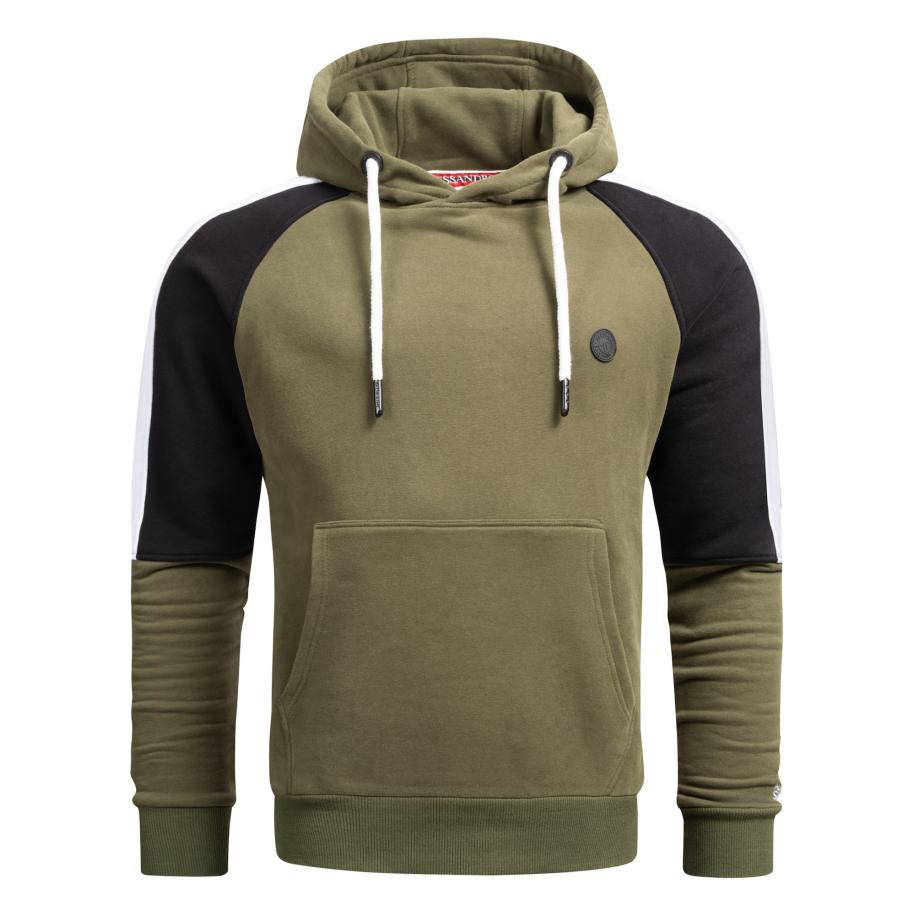 Alessandro Salvarini Alessandro Salvarini Sweatshirt Felippe olijfgroen / zwart / wit -