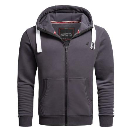 Alessandro Salvarini Alessandro Salvarini Sweatvest Vinzent grafiet / wit