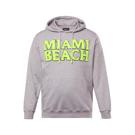 men plus Men Plus Sweatshirt grijs gemêleerd / neongroen / zwart