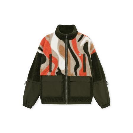 Johnny Urban Johnny Urban Fleece jas Carson taupe / groen / oranje / wit