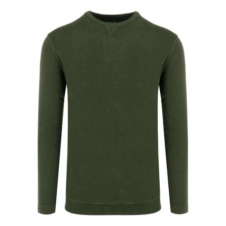 Marvelis Casual Sweatshirt ronde hals olijf, Gestructureerd