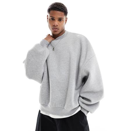 ASOS DESIGN - Extreem oversized sweatshirt in gemêleerd grijs