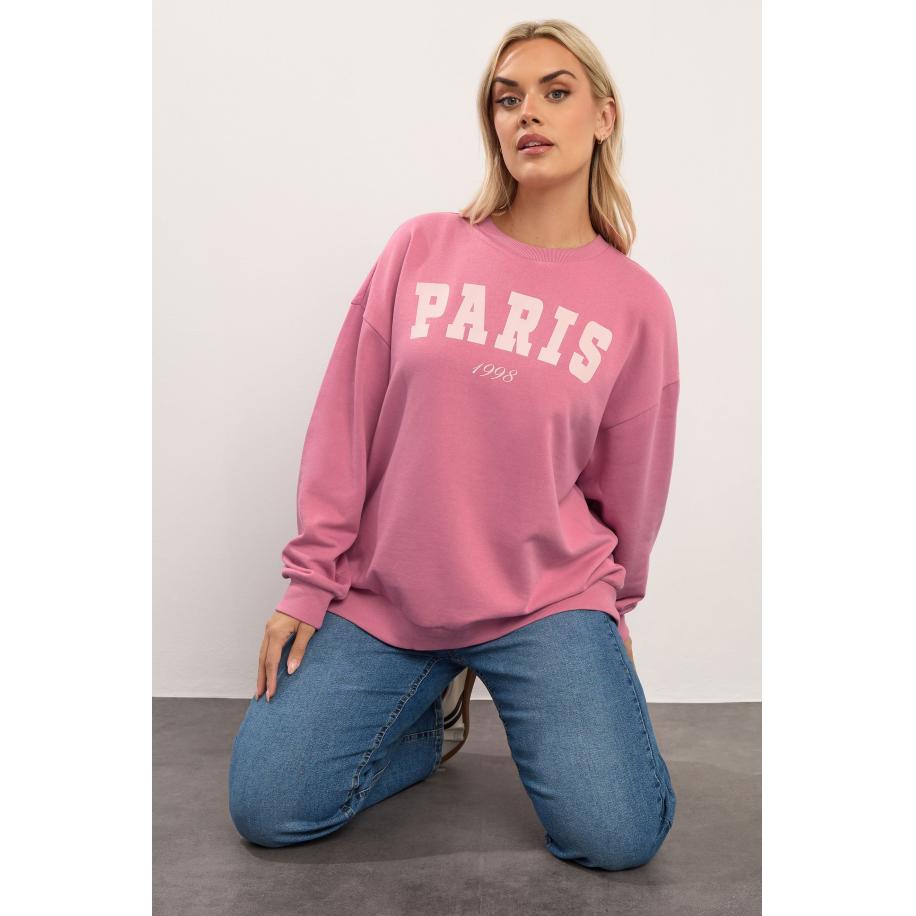 Yours Roze 'Paris' Sweatshirt Size 66-68 Roze