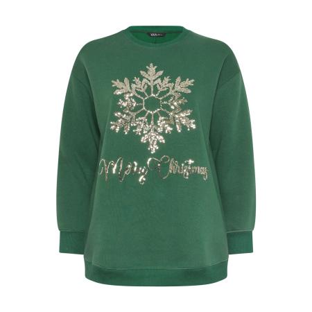 Yours Groene 'Merry Christmas' Snowflake Novelty Sweatshirt Size 58-60