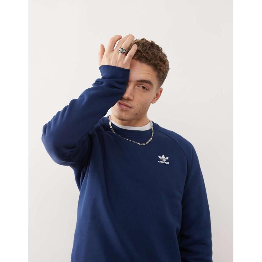 adidas Originals - Trefoil Essentials - Sweatshirt in marineblauw Blauw
