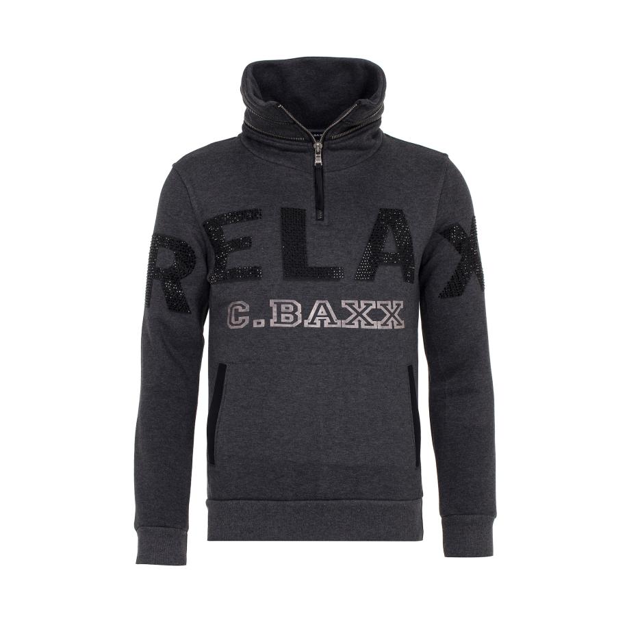 Cipo & Baxx CIPO & BAXX Sweatshirt grijs gemêleerd / zwart -