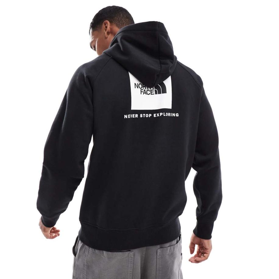 The North Face - Hoodie met omkaderd logo en raglanmouwen in zwart Zwart