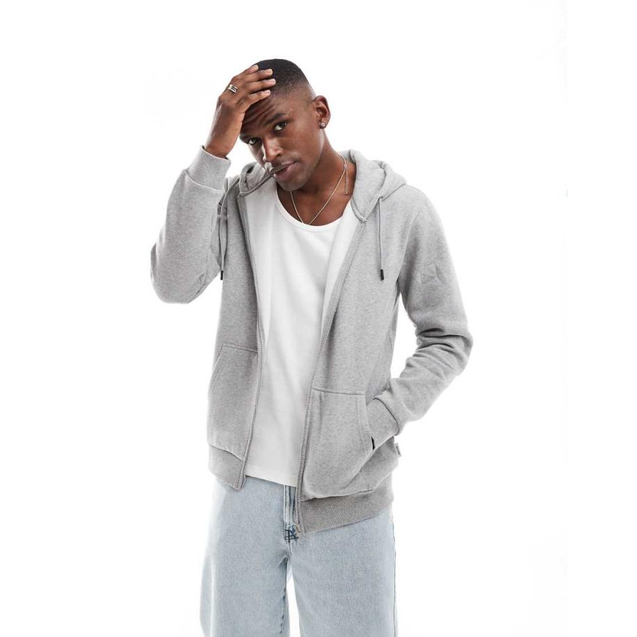 Only & Sons - Hoodie met rits in lichtgrijs Grijs
