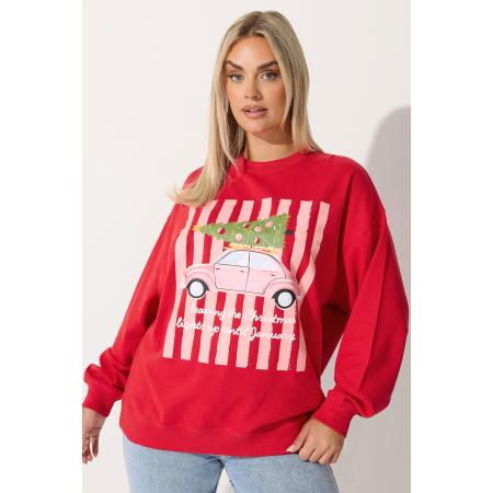 Limited Collection Curve Rode Kerstverlichting Grafisch Sweatshirt Size 54-56