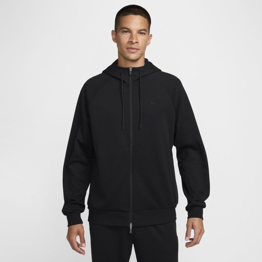 Nike Primary Fleece Dri-FIT UV performancehoodie met rits over de hele lengte voor heren - Zwart Zwart