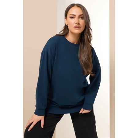 Yours Curve Marineblauwe Ronde Hals Sweatshirt Size 62-64