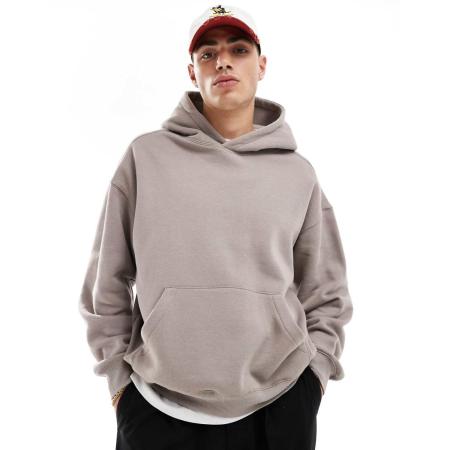 Cotton On - Rechte hoodie zonder sluiting in schemer-Bruin