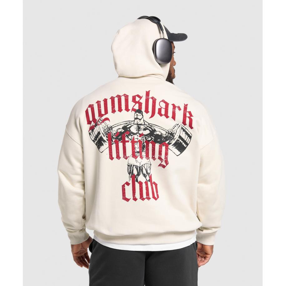 Gymshark Lifting Club Hoodie Oat White Wit