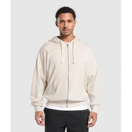 Gymshark Waffle Zip Hoodie Oat White
