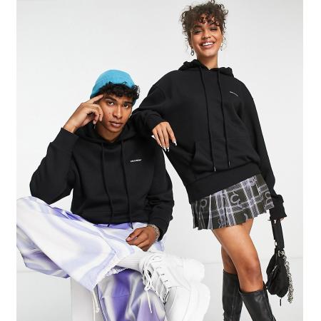 COLLUSION - Unisex hoodie met logo in zwart