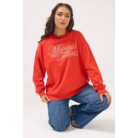 Yours Rood Geborduurd 'Marseille France' Sweatshirt Size 66-68
