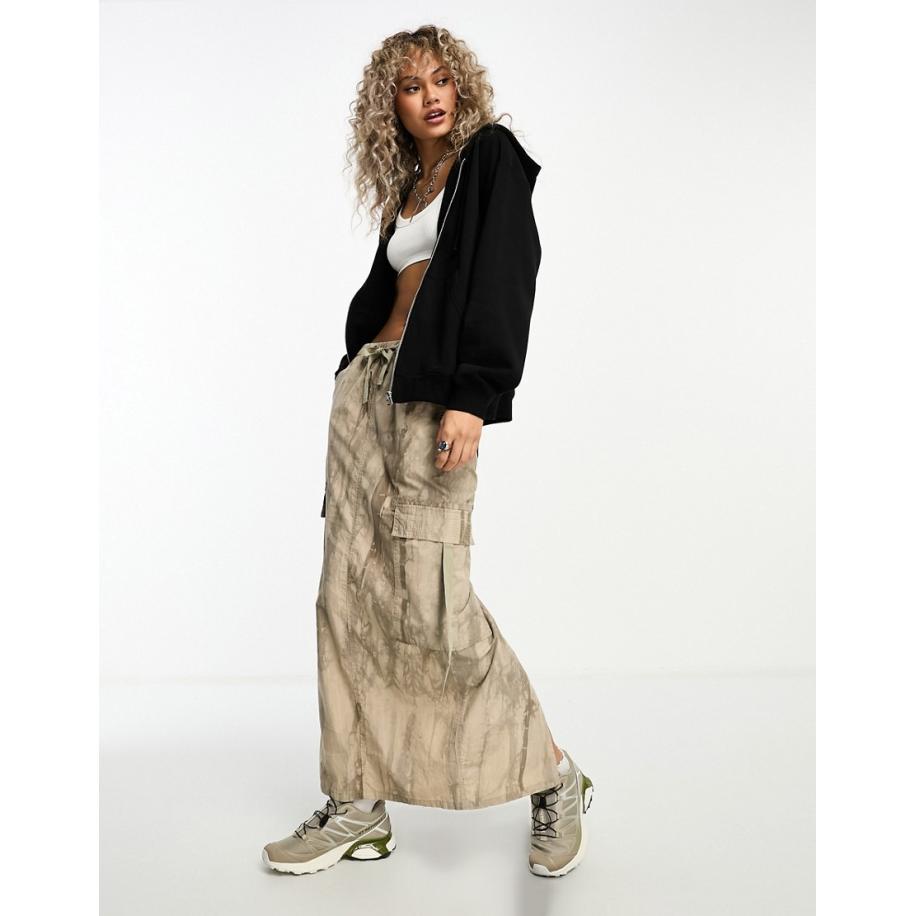 Weekday Essence Hoodie met rits in zwart Zwart