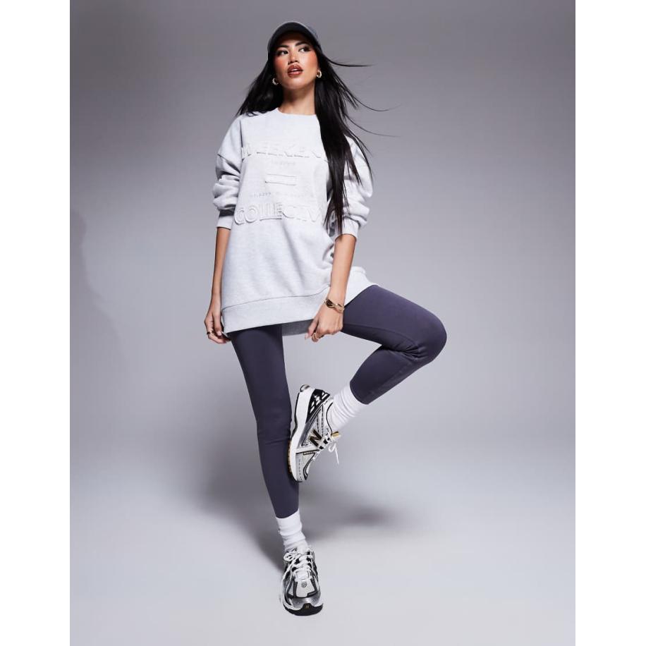 Weekend Collective Sweatshirt met distressed logo in gemêleerd grijs Grijs