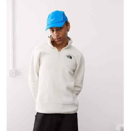 The North Face - Shispare - Fleecejack met 1/4 rits en logo in gebroken wit, exclusief bij ASOS