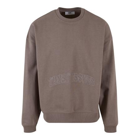 DEF DEF Sweatshirt Trust Issues bruin gemêleerd