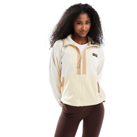 Columbia Backbowl II Fleecejack met ritssluiting in wit en geel