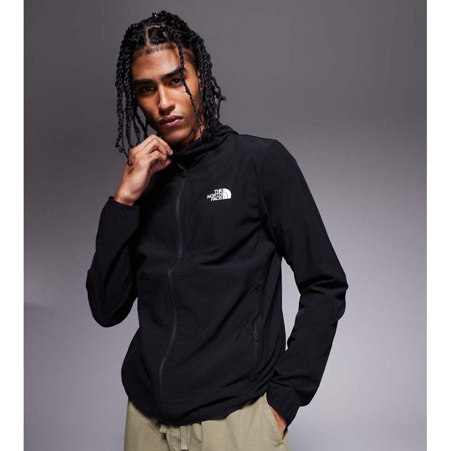 The North Face - Hoodie met logo en rits in zwart Zwart